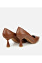 Women's Leather Brown Flexible Sole Thin Heeled Stiletto - 4