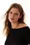 Black Boat Neck Cashmere Long Sleeve Blouse - 6