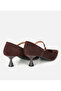 Women's Suede Leather Mary Jane Brown Thin Strap Stiletto - 4