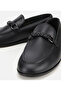 Men's Leather Black Buckle Detailed Classic Loafer - 3
