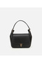 Women's Leather Black Lock Detailed Shoulder Bag