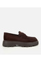 Men's Suede Leather Brown Thick Soled Casual Loafer