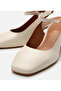 Women's Ecru Open Back Heeled Shoes - 3