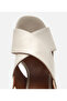 Women's Leather Ecru Heeled Sandals - 4