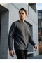 Cavalry Loose Cut O-Neck Quilted Ethnic Patterned Gray Sweatshirt