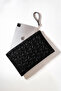 Star Patterned Black Shiny Portfolio & Clutch Bag with Removable Wrist Strap 30 X 19 cm - 4