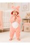 Girl Boy Baby Welsoft Plush Jumpsuit Hooded Zippered Winter Baby Romper Teddy Bear Patterned Soft Fleece Jumpsuit - 2