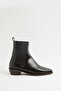Boots 2303 - Bitter Brown Women's Boots with Blunt Toe Sides Elastic