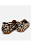 Women's Leather Black Leopard Patterned Casual Loafer - 6