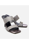 Women's Platinum Silvery Heeled Slippers - 2