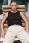 Textured Sleeveless Blouse - Brown