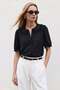 Collar Detailed Shirt - Black - 2