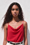 Strappy Collared Blouse - Red - 3