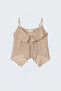 Ruffle Detailed Strappy Blouse - Beige - 2