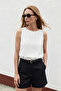 Textured Sleeveless Blouse - Ecru - 2