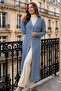 Patterned Long Mercerized Cardigan N3257 Indigo