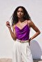 Strappy Collared Blouse - Purple - 2