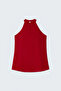 Halter Neck Blouse - Red - 6