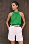 Halter Neck Blouse - Green - 3