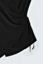 Strappy Double Breasted Blouse - Black - 6