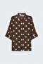Polka Dot Patterned Shirt - Brown - 5