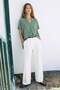 Wide Short Sleeve Blouse - Mint - 4