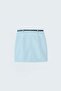 Linen Look Mini Skirt - Baby Blue - 7