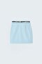Linen Look Mini Skirt - Baby Blue - 5