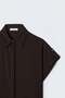 Casual Shirt with Sleeve Detail - Brown - 4