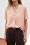 Wide Short Sleeve Blouse - Powder - 2