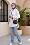 Spanish Leg Lycra Zippered Jeans with Pockets - Ice Blue - 3