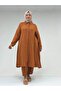 58091 Plus Size Muslin Shirt with Elastic Sleeves - Cinnamon - 7