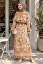 Tanya Pleated Belted Chiffon Dress - Orange