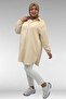58091 Plus Size Muslin Shirt with Elastic Sleeves - Cream