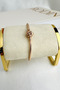 Gold Color Italian Pipe Chain Heel Detailed Bracelet (18 c - 4
