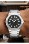 Men's Wristwatch with Steel Case and Strap Black Dial 2 Years Warranty Original - 3