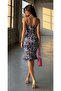 Cobalt Blue floral patterned mini dress with string straps 58799 - 4