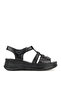 , Women's Genuine Leather Comfort Sandals 1611051Z110 Black