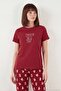 Cotton Regular Fit Patterned Crew Neck Pajamas Set Women's Pajama Set 65790784 - 5