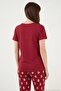 Cotton Regular Fit Patterned Crew Neck Pajamas Set Women's Pajama Set 65790784 - 7