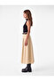 Belted Loose-Fit Cotton Poplin Flared Skirt with Side Pockets - 2