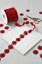 Daisy Patterned Red Guipure Lace Ribbon-Applique-Decoration- 2.5 cm Width- 9 Meters