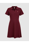 Vişne Apaş Collar A-Line Knitted Dress 50326889-Vr223 - 7