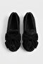 Nora Black Bow Accessory Soft Plush Non-Slip Sole Women's Ballerina Slippers - 4