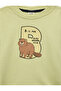 Cotton Printed Oversize Crew Neck Long Sleeve T-Shirt - 7