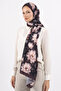 Flower Pattern Cotton Shawl, Imported Fabric, High Quality & New Season Shawl, Rosea Collection " Brown-Beige " - 5