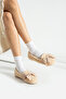 Nora Cream Soft Plush Non-Slip Sole Women's Ballerina Slippers with Bow Accessories - 3