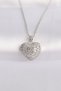 316L Steel Chain Silver Color Zircon Stone Heart Necklace
