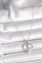 316L Steel Silver Color Chain Zircon Stone Detailed Heart Model Women's Necklace - 2
