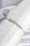 Brass Silver Color Zircon Stone Sergeant Model Waterway Women's Bracelet